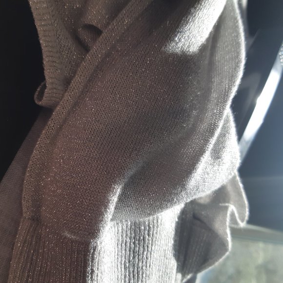 Suzy Shier Silver Sparkly Cardigan Medium - Picture 6 of 14